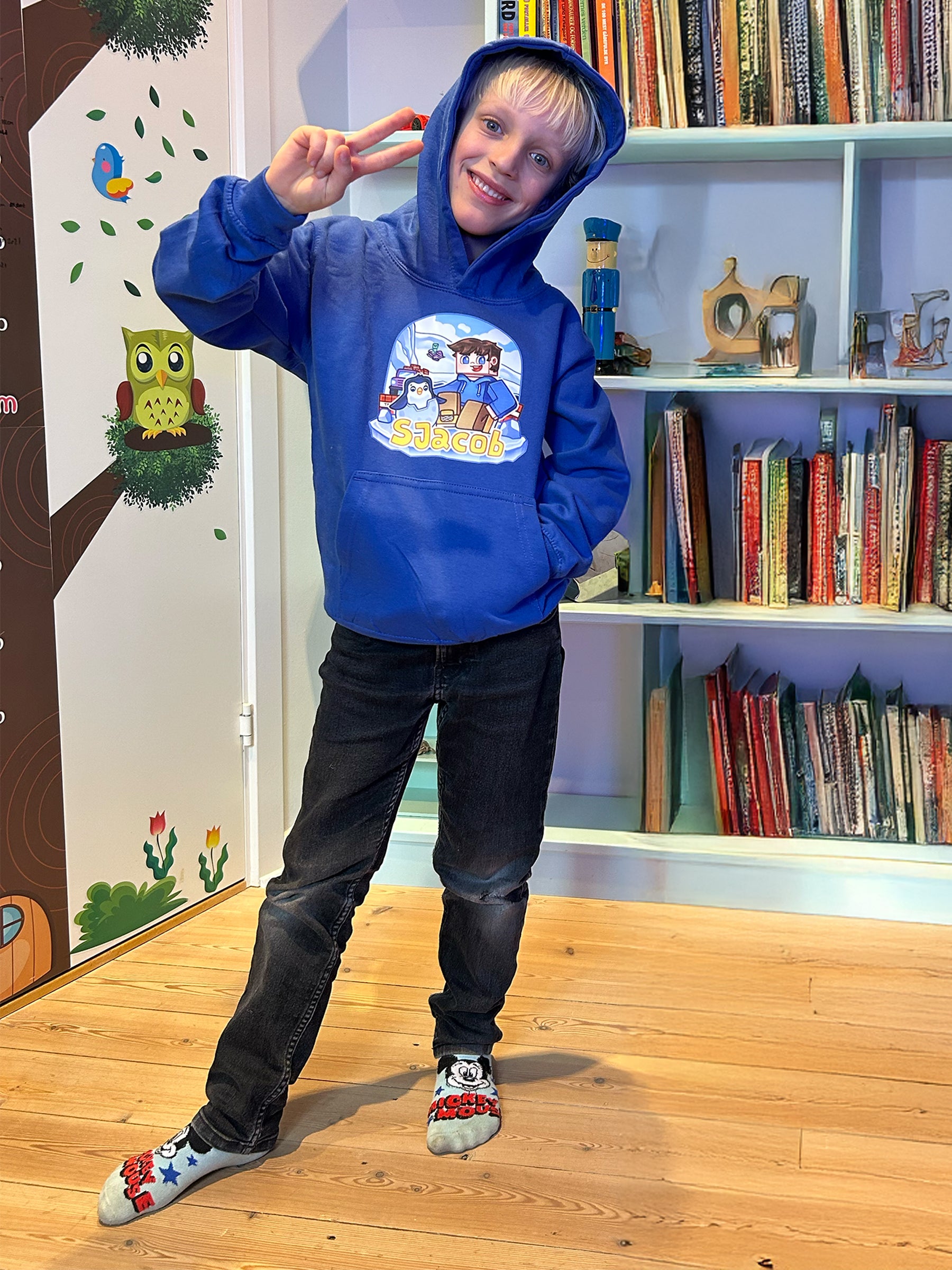 SJacob Pingvin - Kongeblå Hoodie