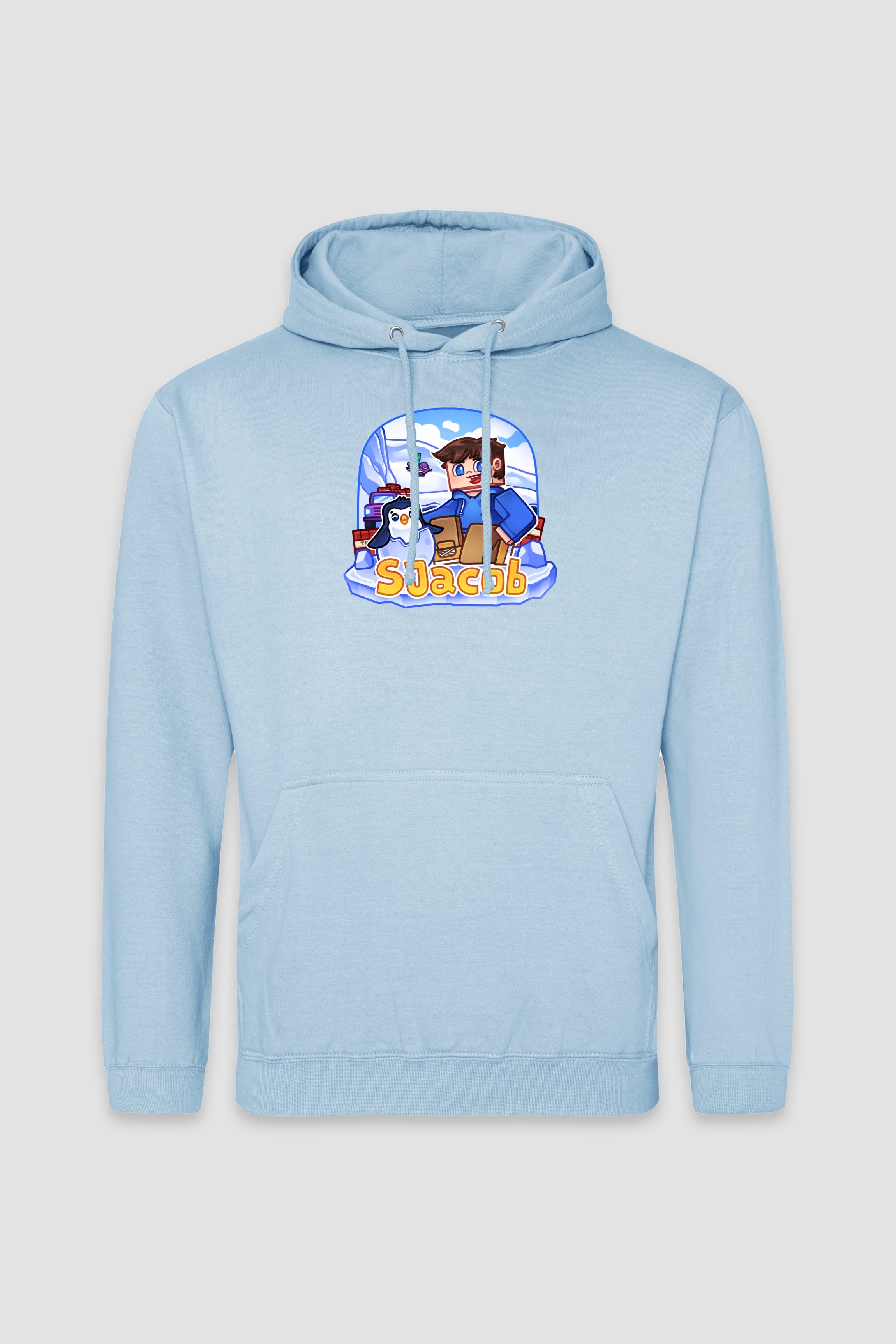 SJacob Pingvin - Lyseblå Hoodie