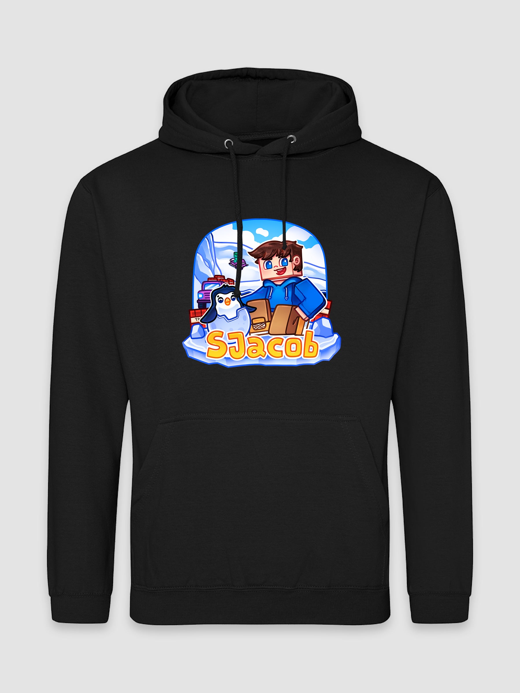 SJacob Pingvin - Sort Hoodie